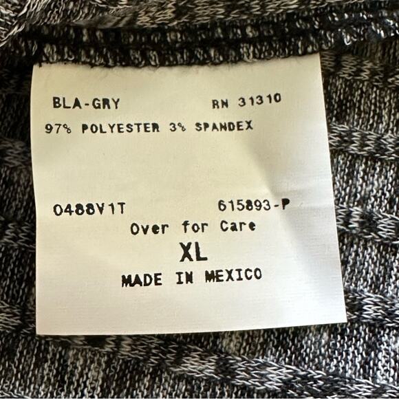 I.N. Studio Sweater Tunic Top Black Gray Cowl Neck 3/4 Sleeve Oversized XL NEW - Picture 9 of 12